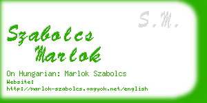 szabolcs marlok business card